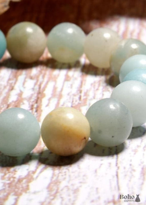 Boho Bracelet, Green Amazonite Blessed